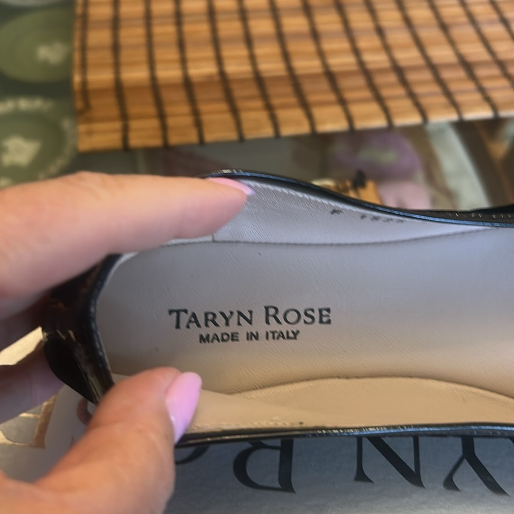 Taryn Rose Black Patent Leather Flats - Picture 2 of 5